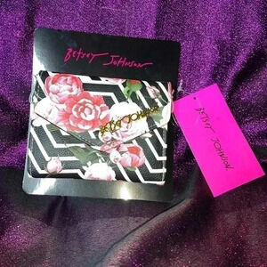 Betsey Johnson Black and white wallet with flower design